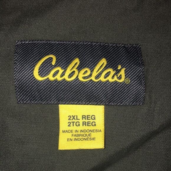 Cabelas Right Hand mens Olive Green Khaki LS hunting trap shooting shirt 2XL - Picture 2 of 3